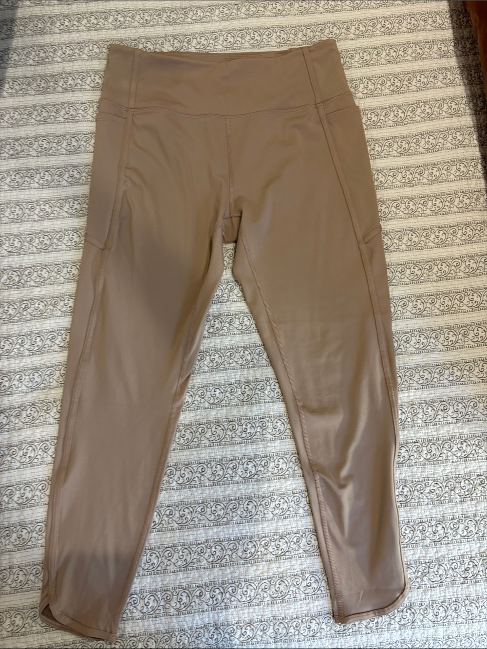 Apana Taupe High-Waist Pocket Leggings